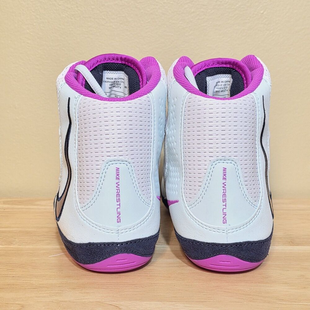Nike Inflict 4 White Hyper Violet Wrestling Shoes HM9674-103 Men's Size 9.5 - Picture 5 of 7